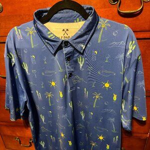 Desert theme golf shirt